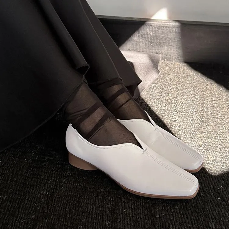 Leather Loafer with Low Heel