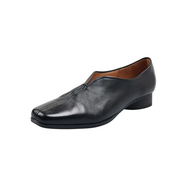 Leather Loafer with Low Heel