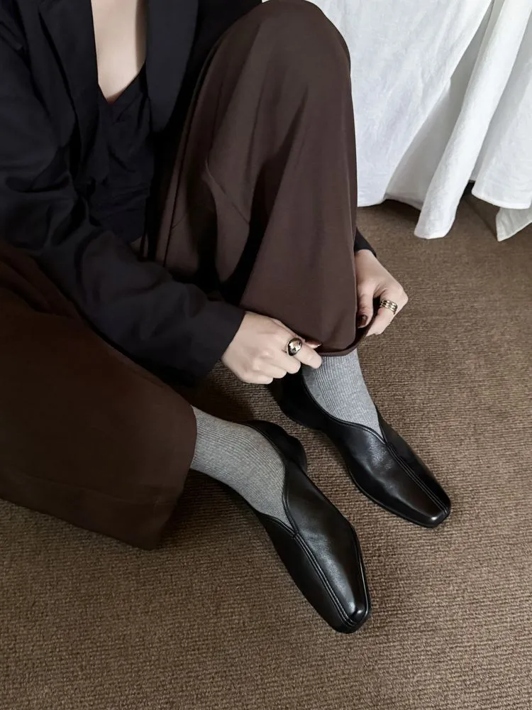 Leather Loafer with Low Heel