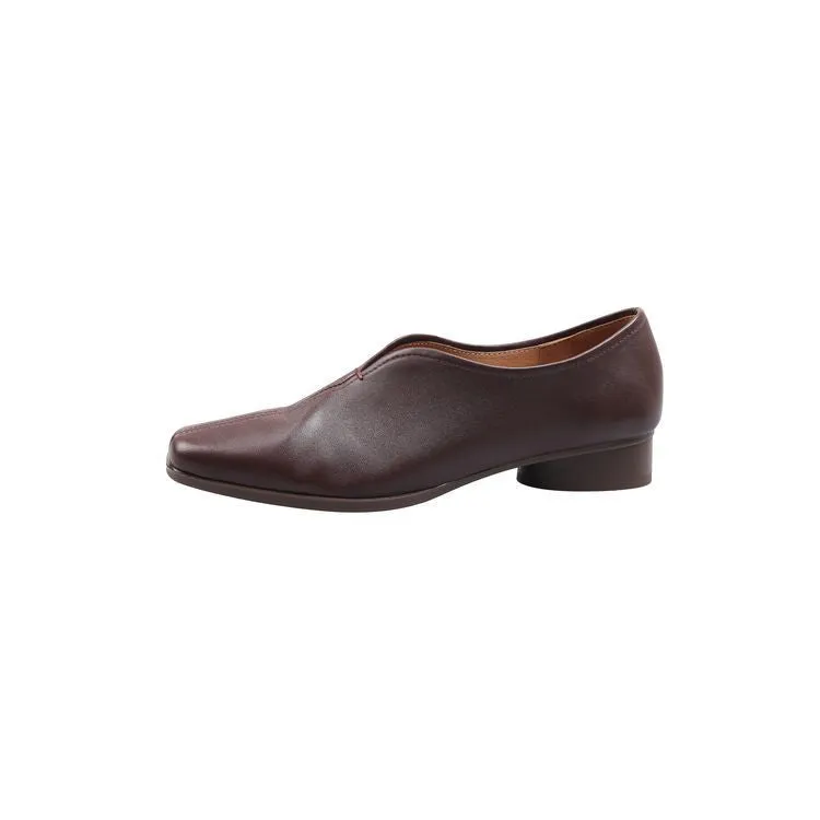 Leather Loafer with Low Heel