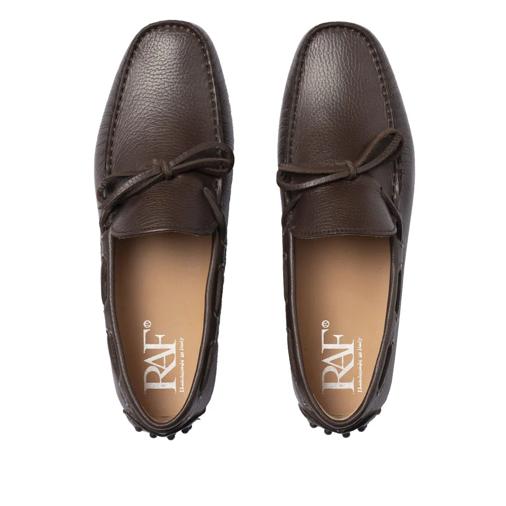 Leather Rubber Loafers - Dark Brown