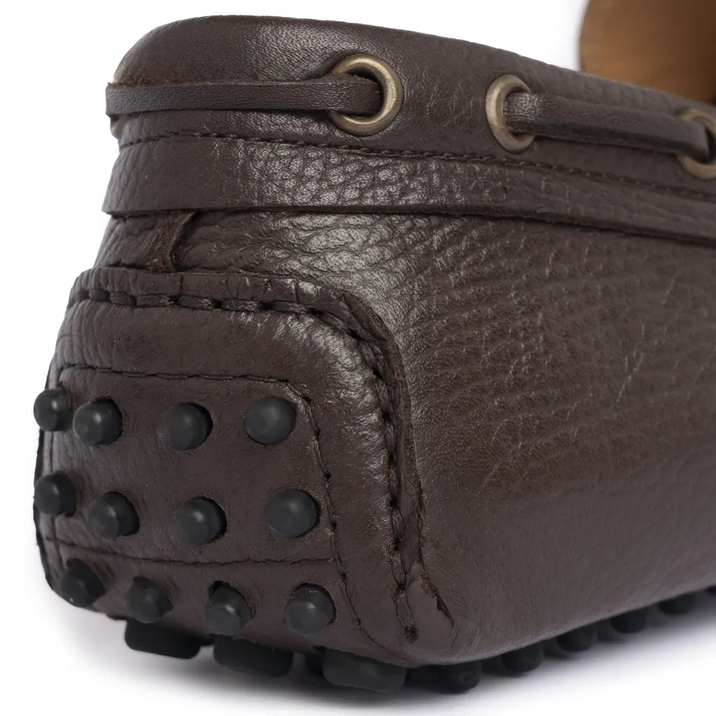Leather Rubber Loafers - Dark Brown