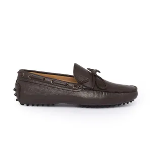Leather Rubber Loafers - Dark Brown