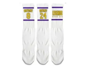 LEGENDS NEVER DIE Fun Basketball Socks (White)