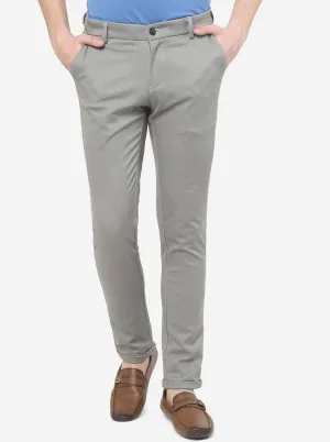 Light Grey Solid Venice Fit Casual Trouser | JadeBlue