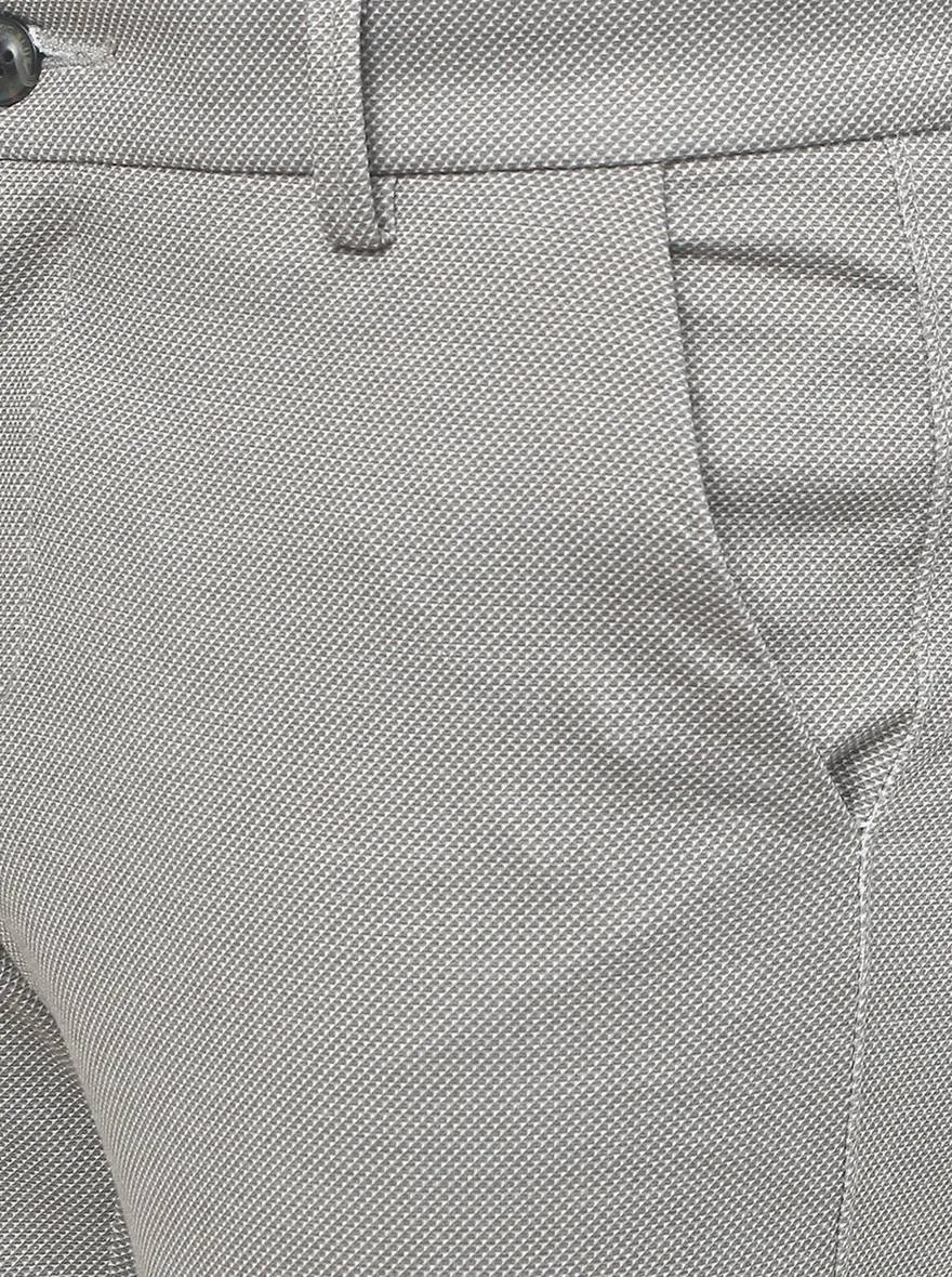 Light Grey Solid Venice Fit Casual Trouser | JadeBlue