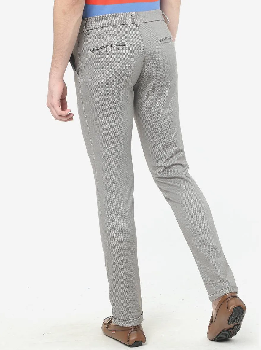 Light Grey Solid Venice Fit Casual Trouser | JadeBlue