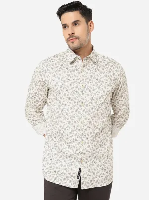 Light Yellow Printed Slim Fit Semi Casual Shirt | JadeBlue