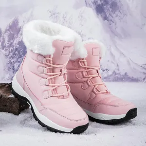 Long plush and warm women's snow boots