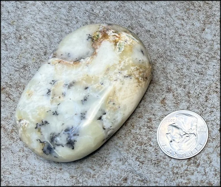 Madagascar Light GREEN OPAL Palm Stone with Lots of Dendritic inclusions