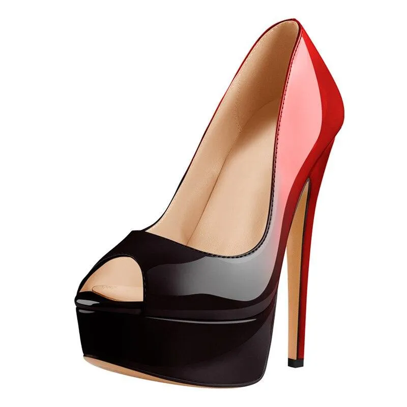 Make a Statement with Peep Toe Platform Spike Pumps Extremely High Heel Party Shoes