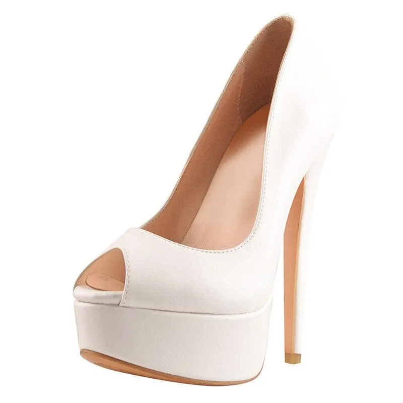 Make a Statement with Peep Toe Platform Spike Pumps Extremely High Heel Party Shoes