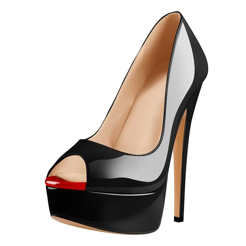 Make a Statement with Peep Toe Platform Spike Pumps Extremely High Heel Party Shoes
