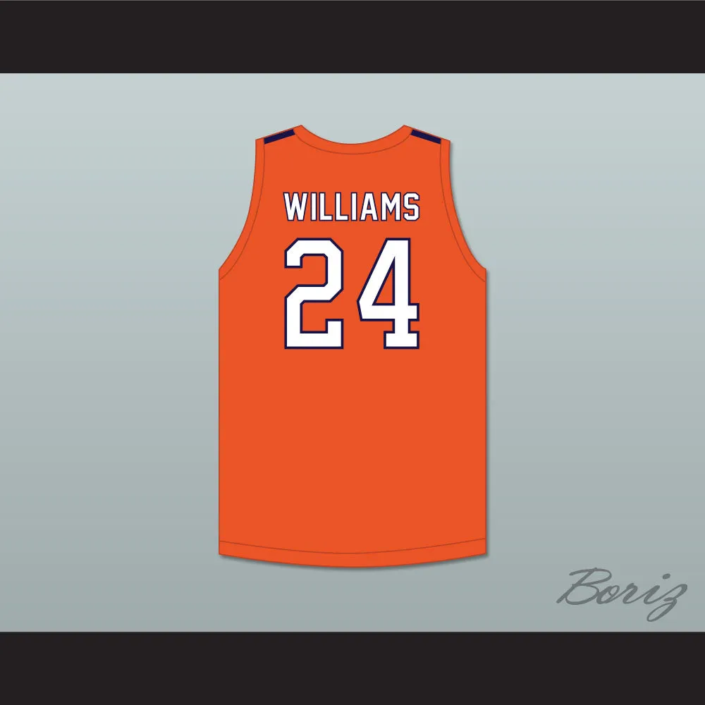 Mark Williams 24 Norfolk Academy Bulldogs Orange Basketball Jersey 2