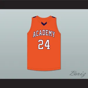Mark Williams 24 Norfolk Academy Bulldogs Orange Basketball Jersey 2