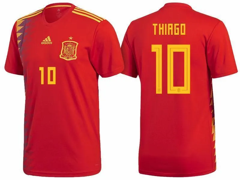 Men #10 Thiago Jersey Home Spain National 2018 FIFA World Cup