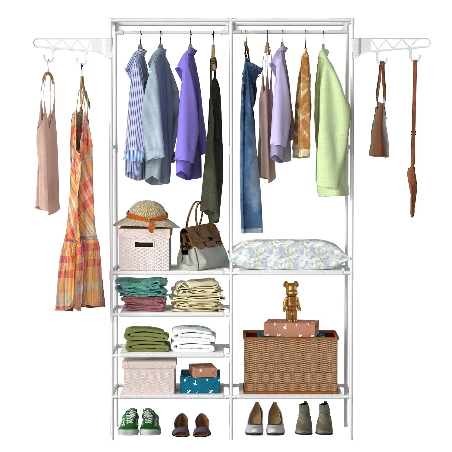 Metal Garment and Shoe Rack