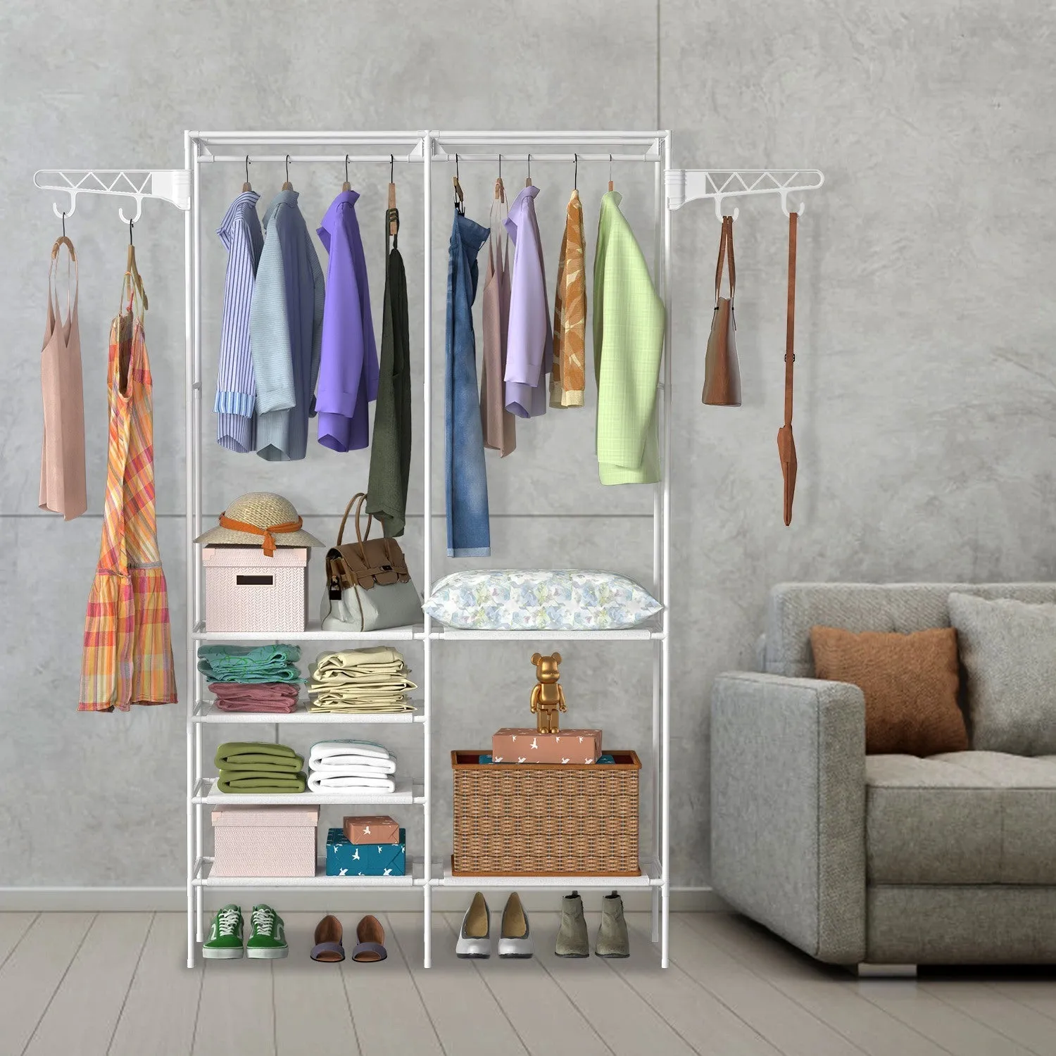 Metal Garment and Shoe Rack
