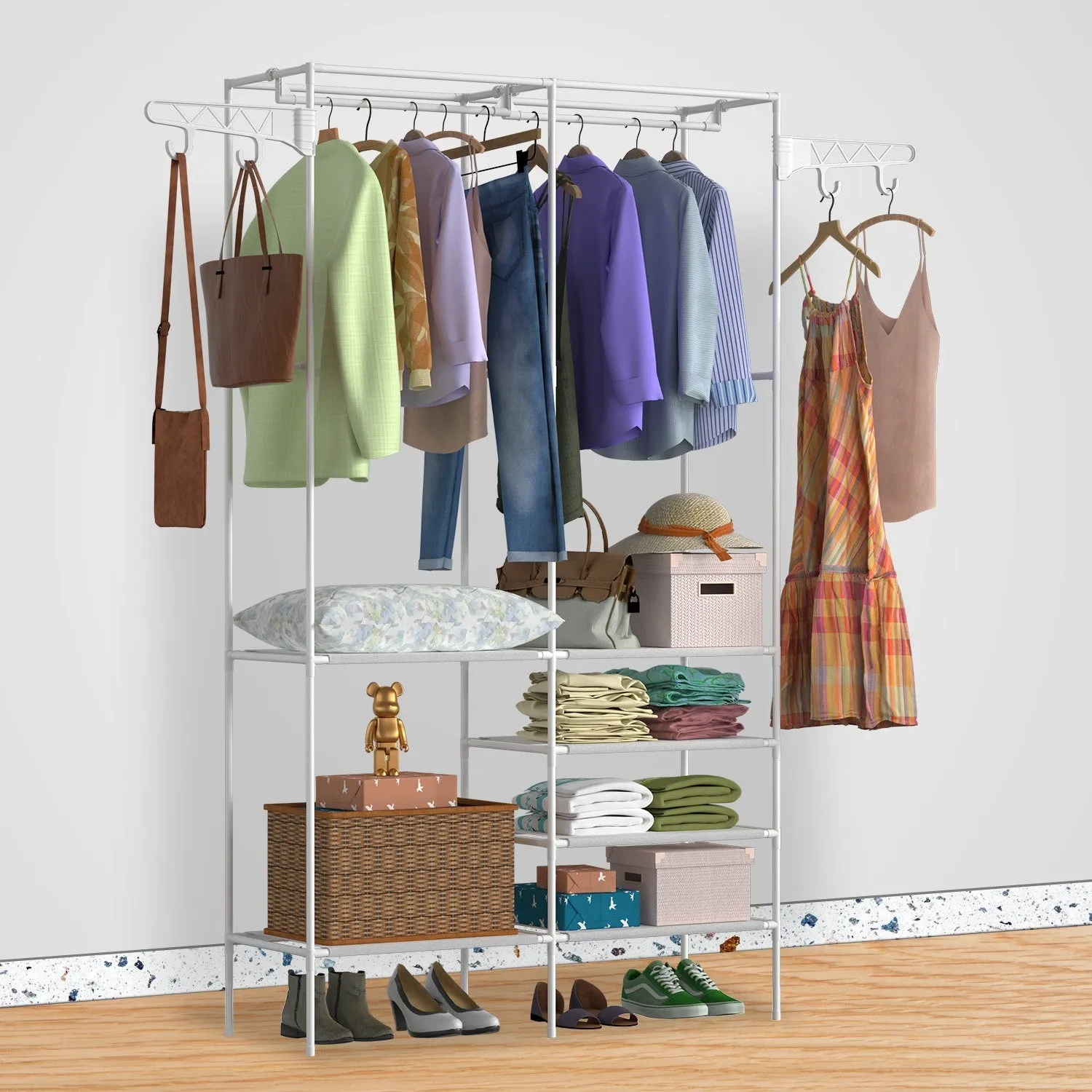 Metal Garment and Shoe Rack