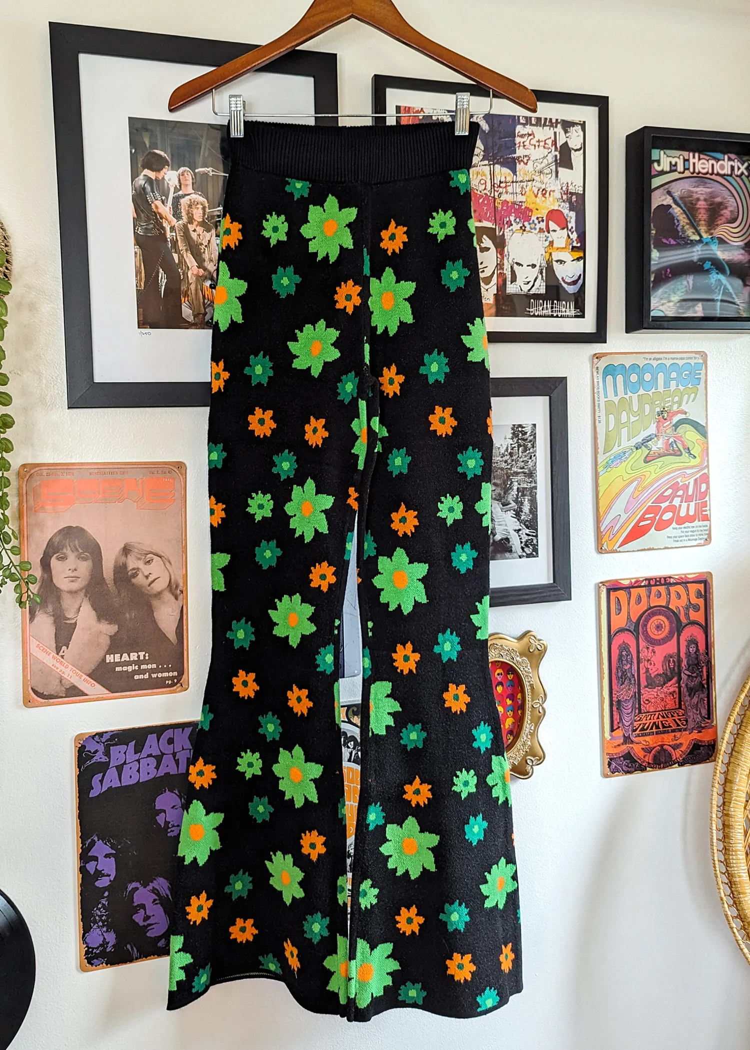 Midnight Garden Knit Flares
