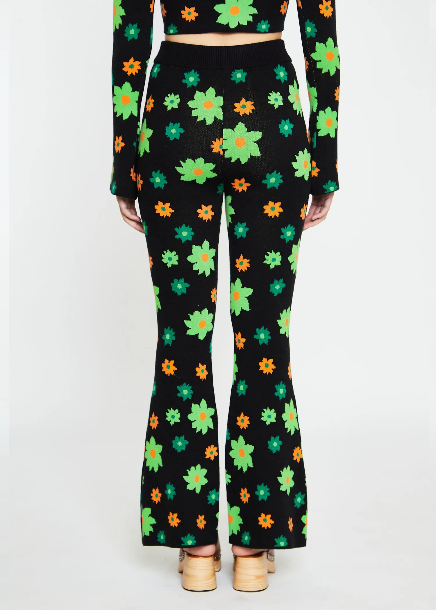 Midnight Garden Knit Flares