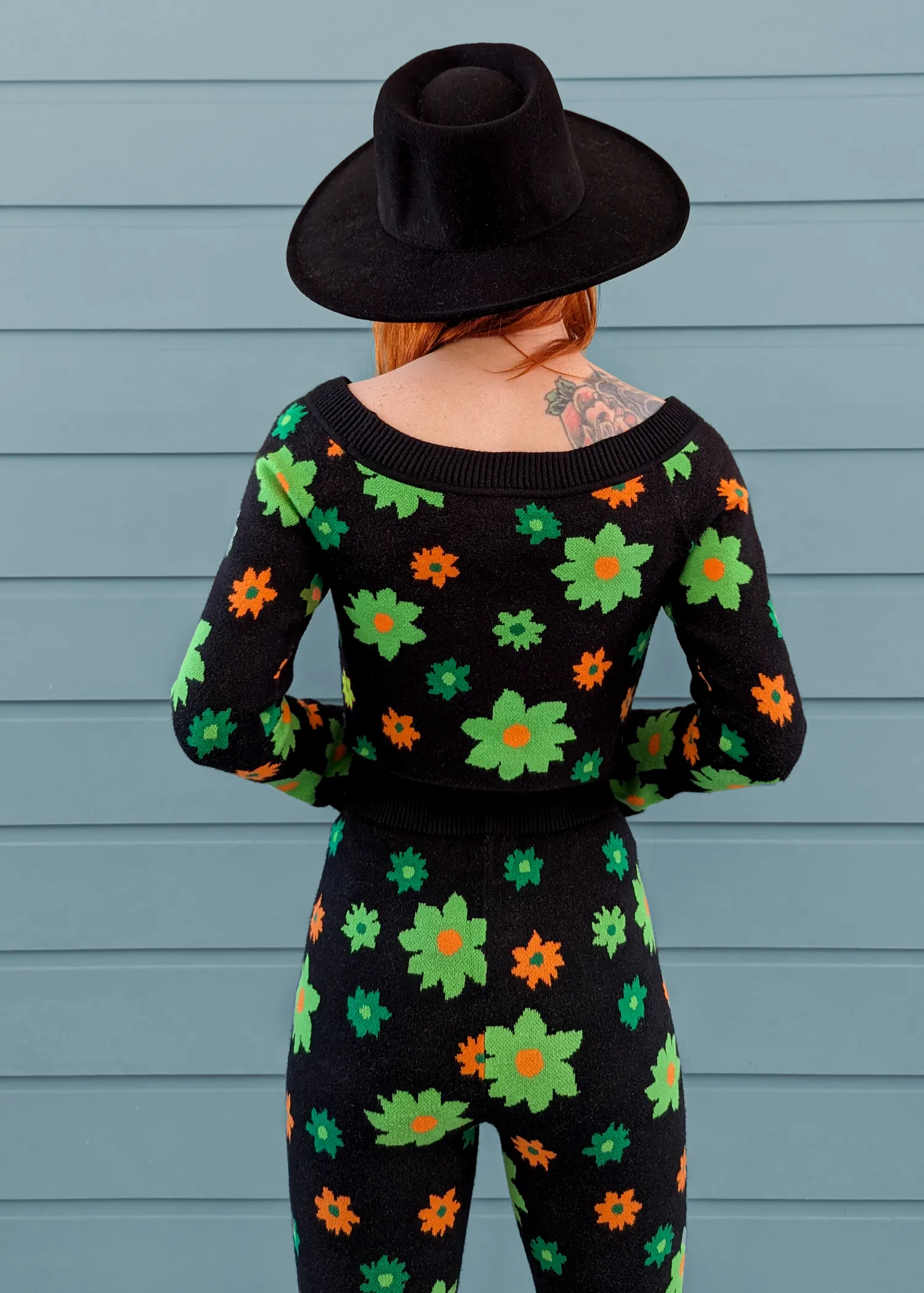 Midnight Garden Knit Flares
