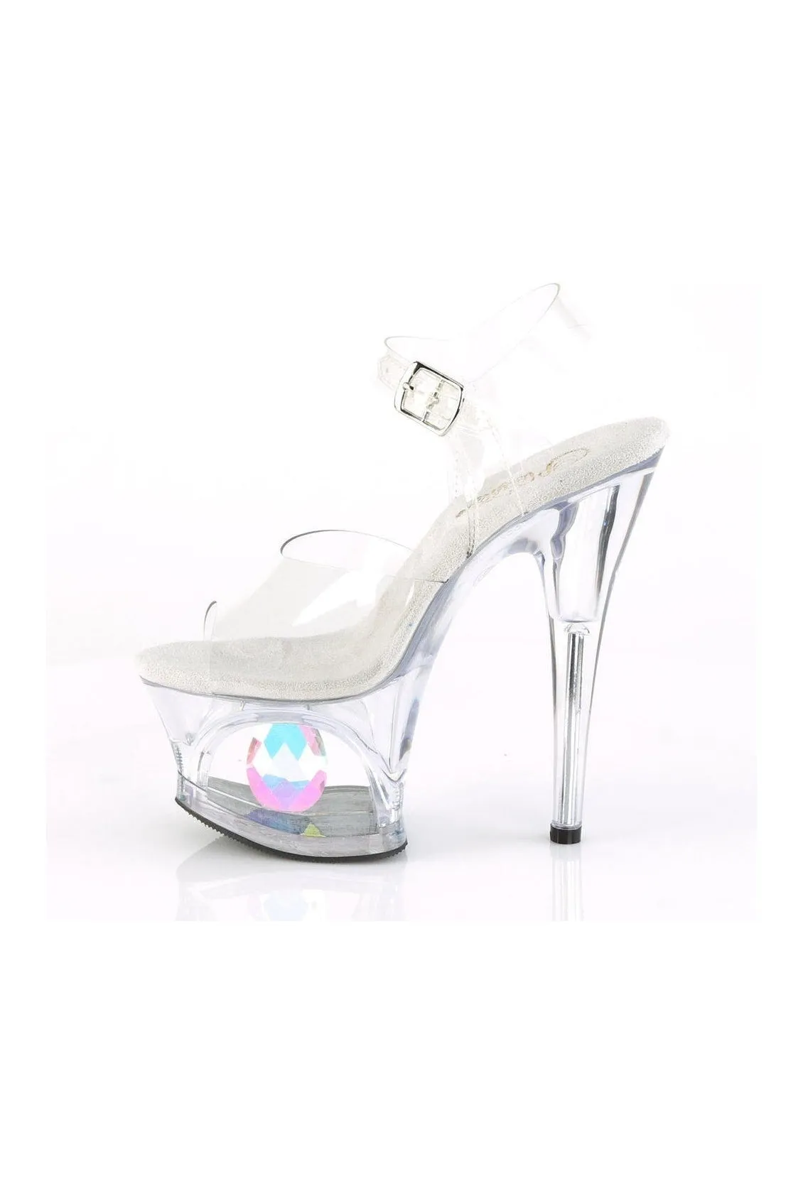 MOON-708DIA Exotic Sandal | Clear Vinyl
