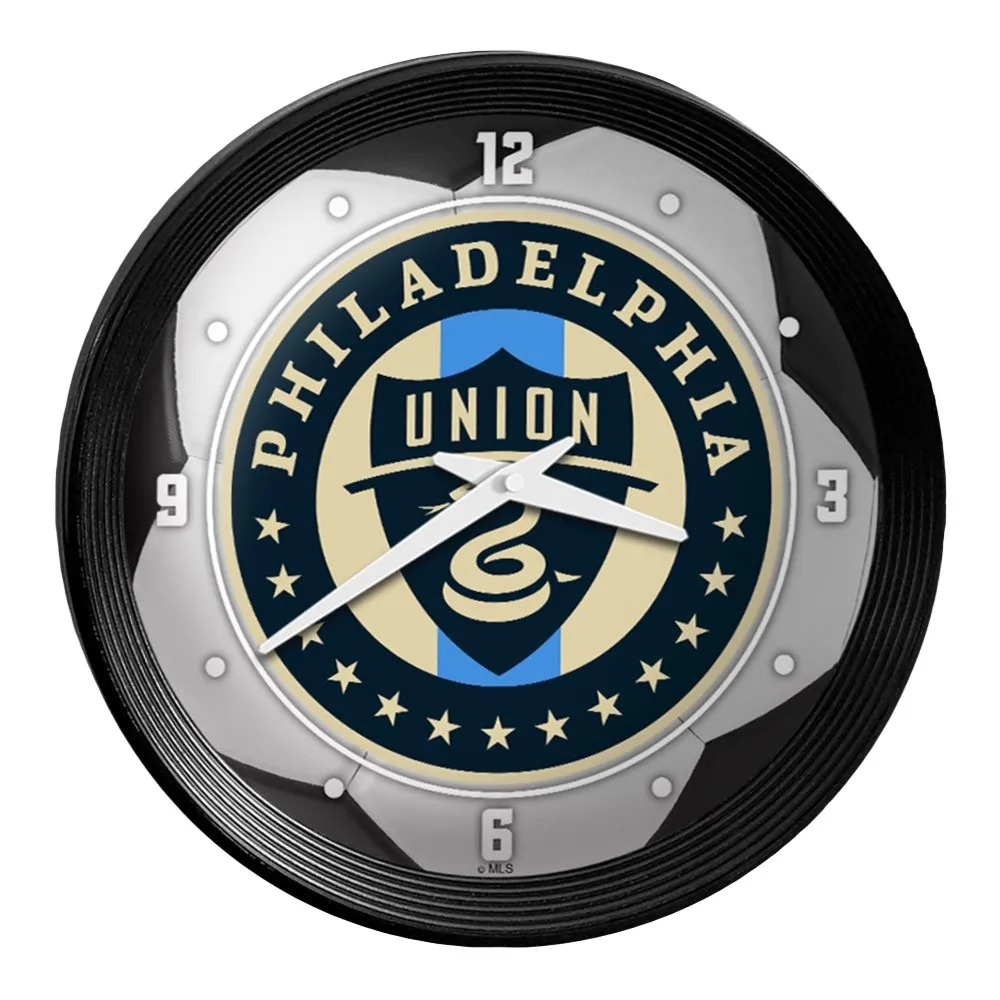 Philadelphia Union: Soccer Ball - Ribbed Frame Wall Clock