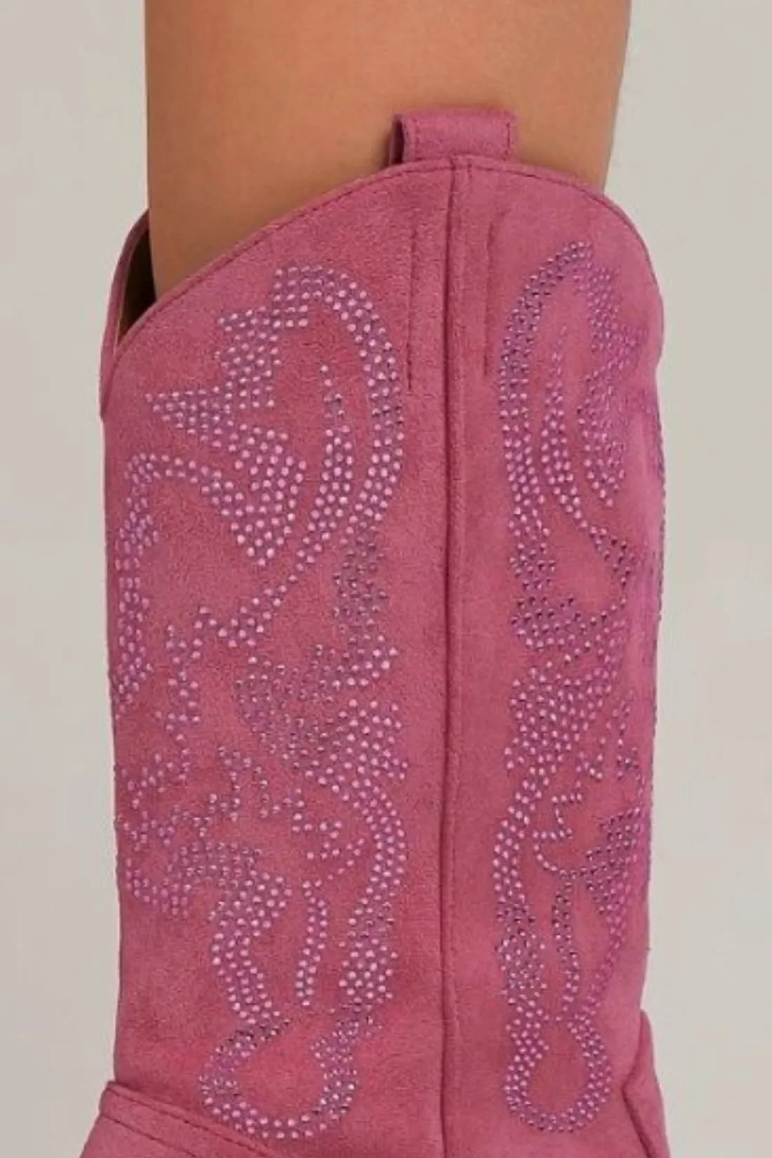 Pink Cowboy Boots with Rhinestone Detail