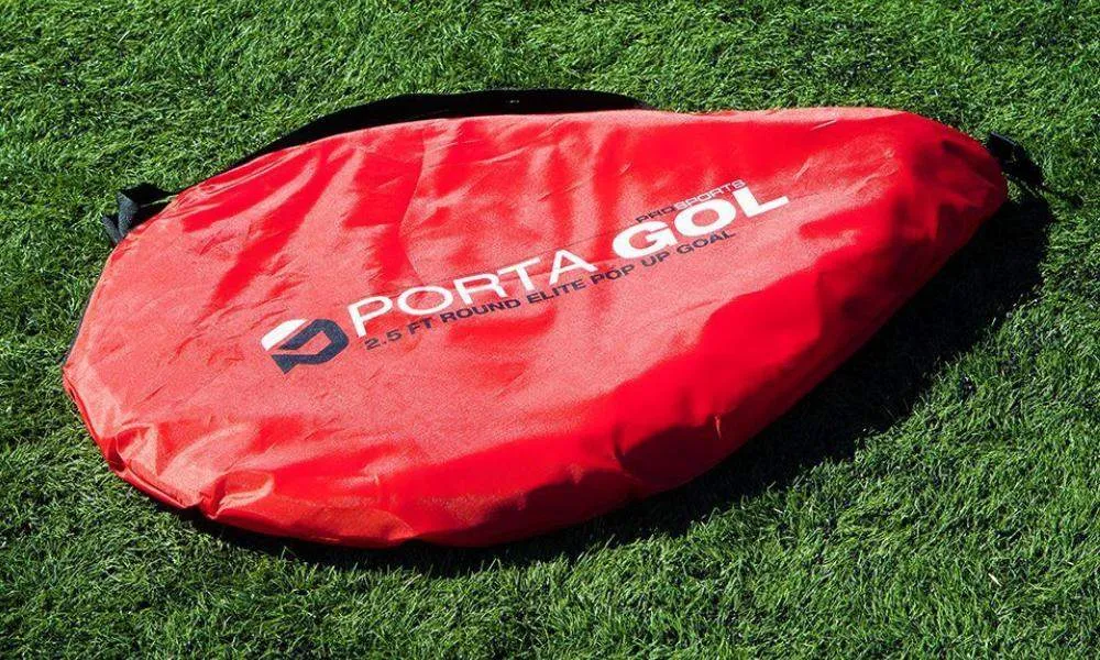 PORTAGOL Round Pop Up Soccer Goal - Set of 2 Goals in a Carry Bag
