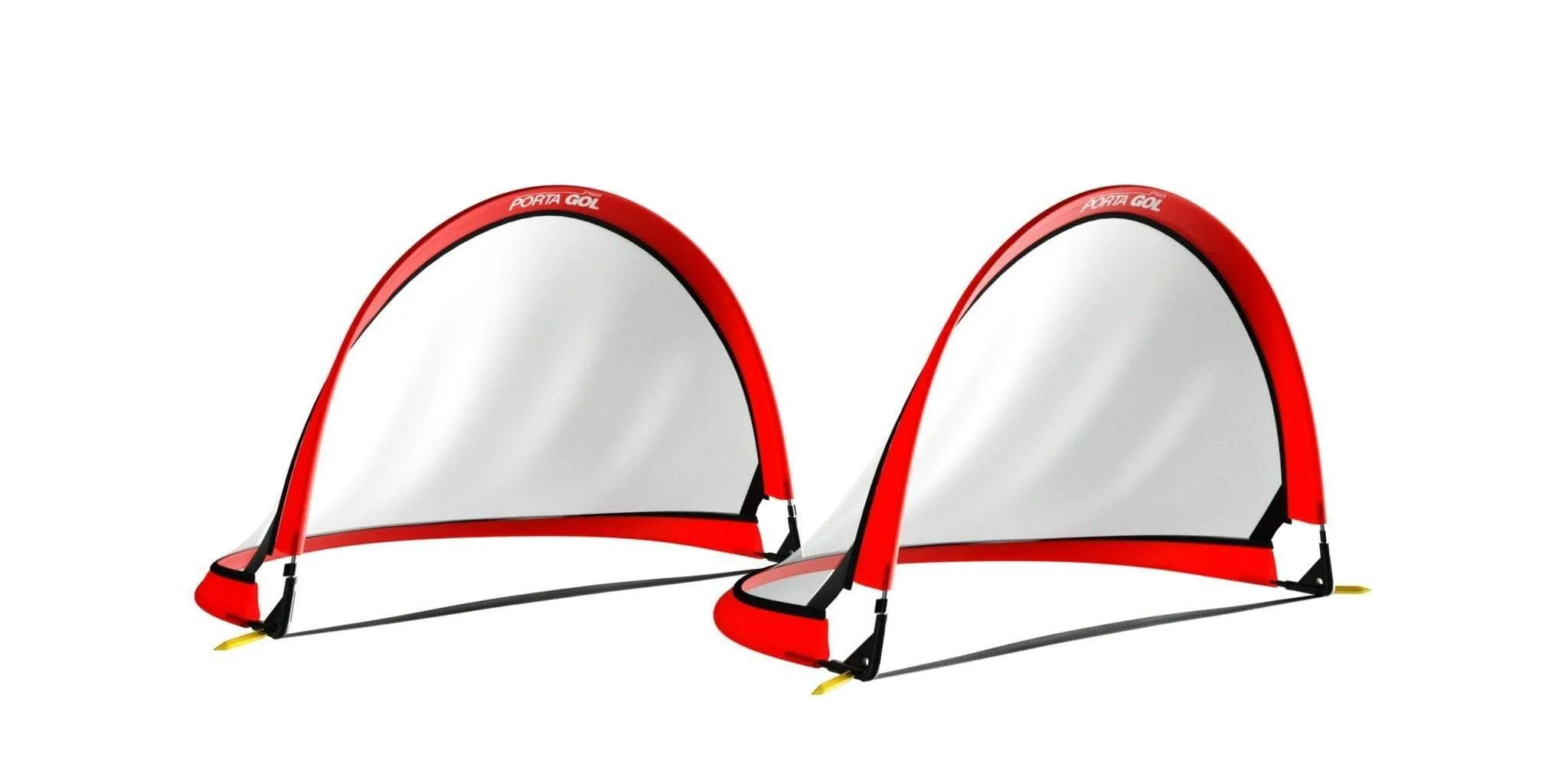 PORTAGOL Round Pop Up Soccer Goal - Set of 2 Goals in a Carry Bag