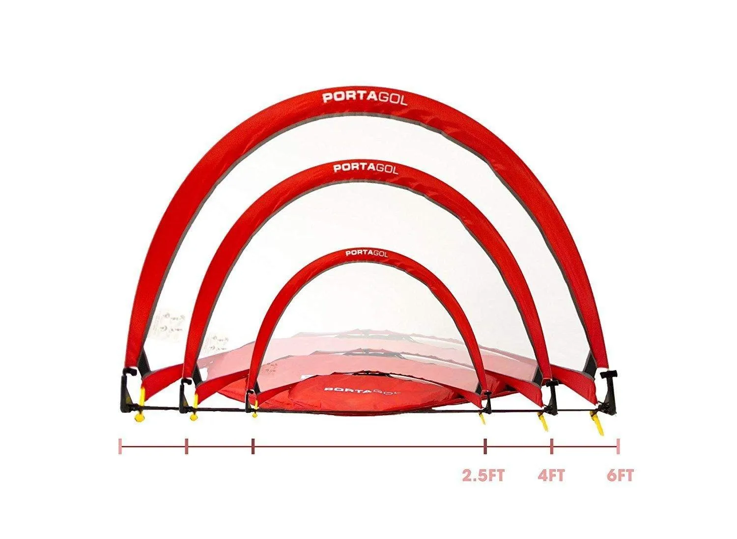 PORTAGOL Round Pop Up Soccer Goal - Set of 2 Goals in a Carry Bag