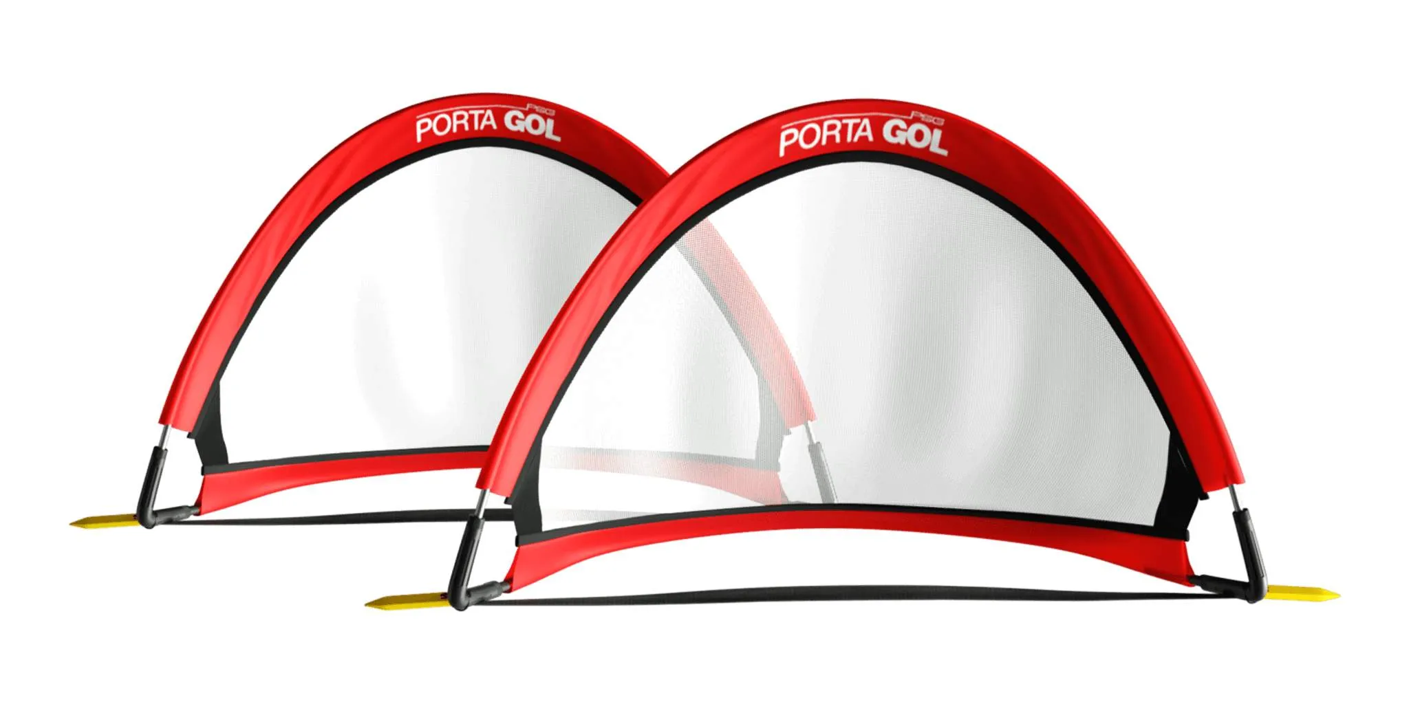 PORTAGOL Round Pop Up Soccer Goal - Set of 2 Goals in a Carry Bag