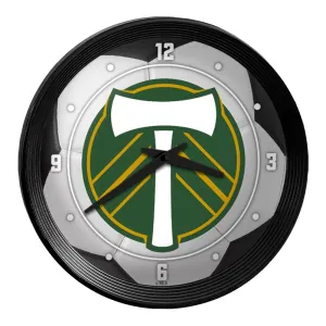 Portland Timbers: Soccer Ball - Ribbed Frame Wall Clock