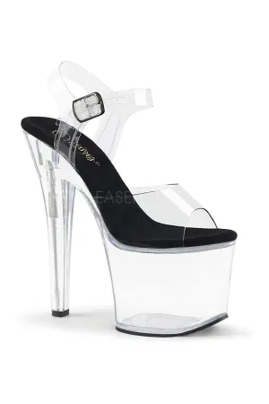 RADIANT-708 Platform Sandals | Clear Vinyl
