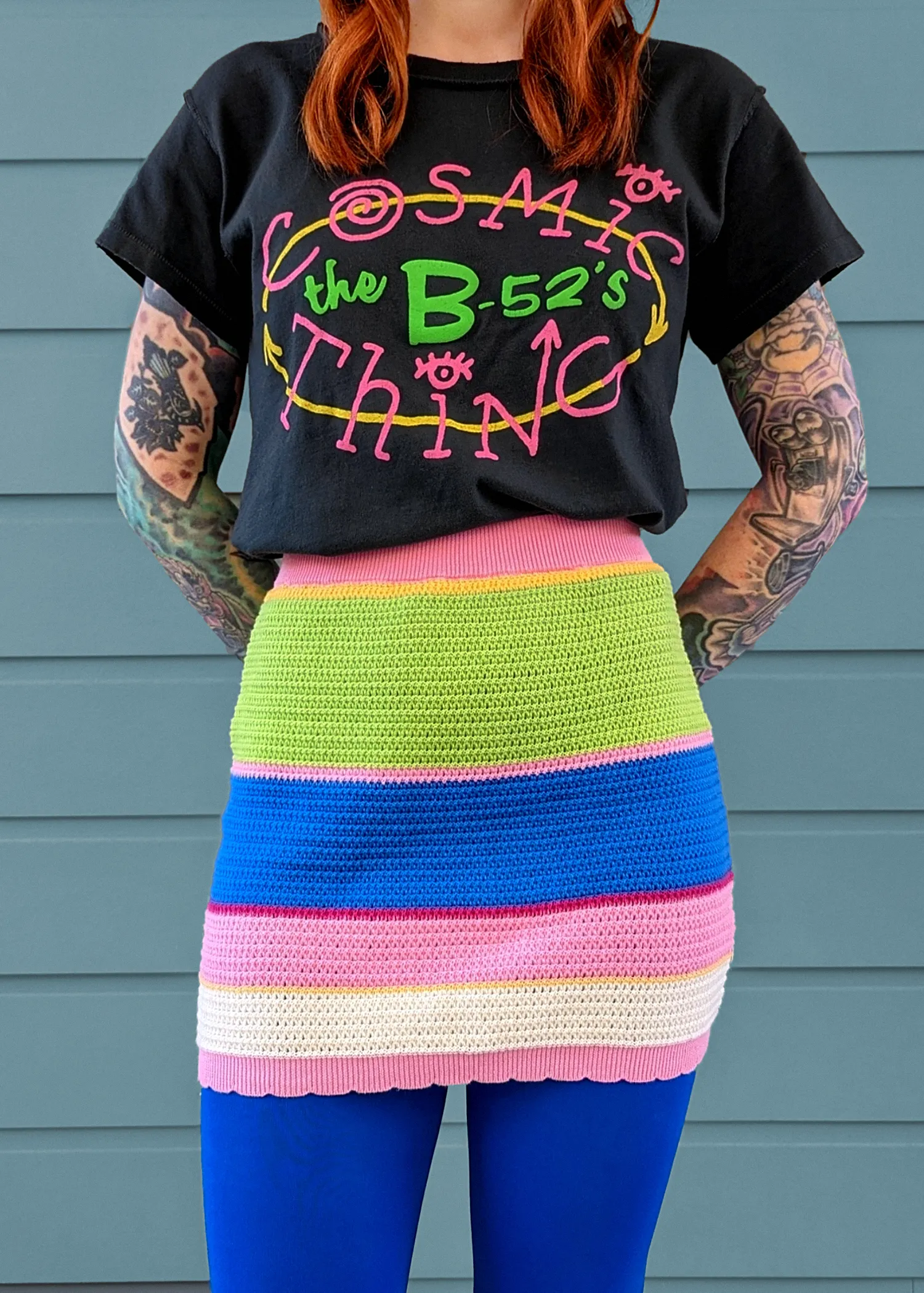 Rainbow Sherbet Knit Mini Skirt