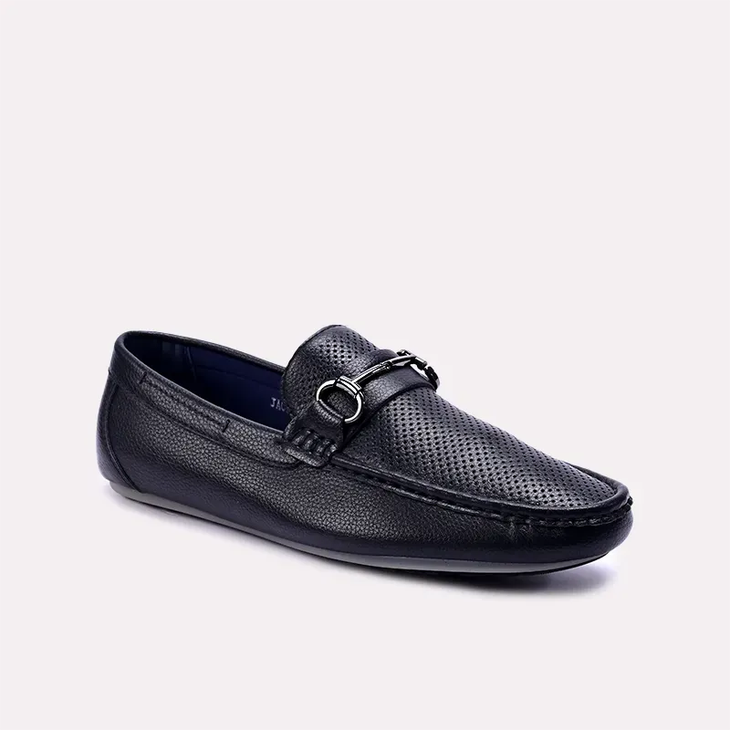 Ralph Black Perforated Horsebit Loafers 0130858