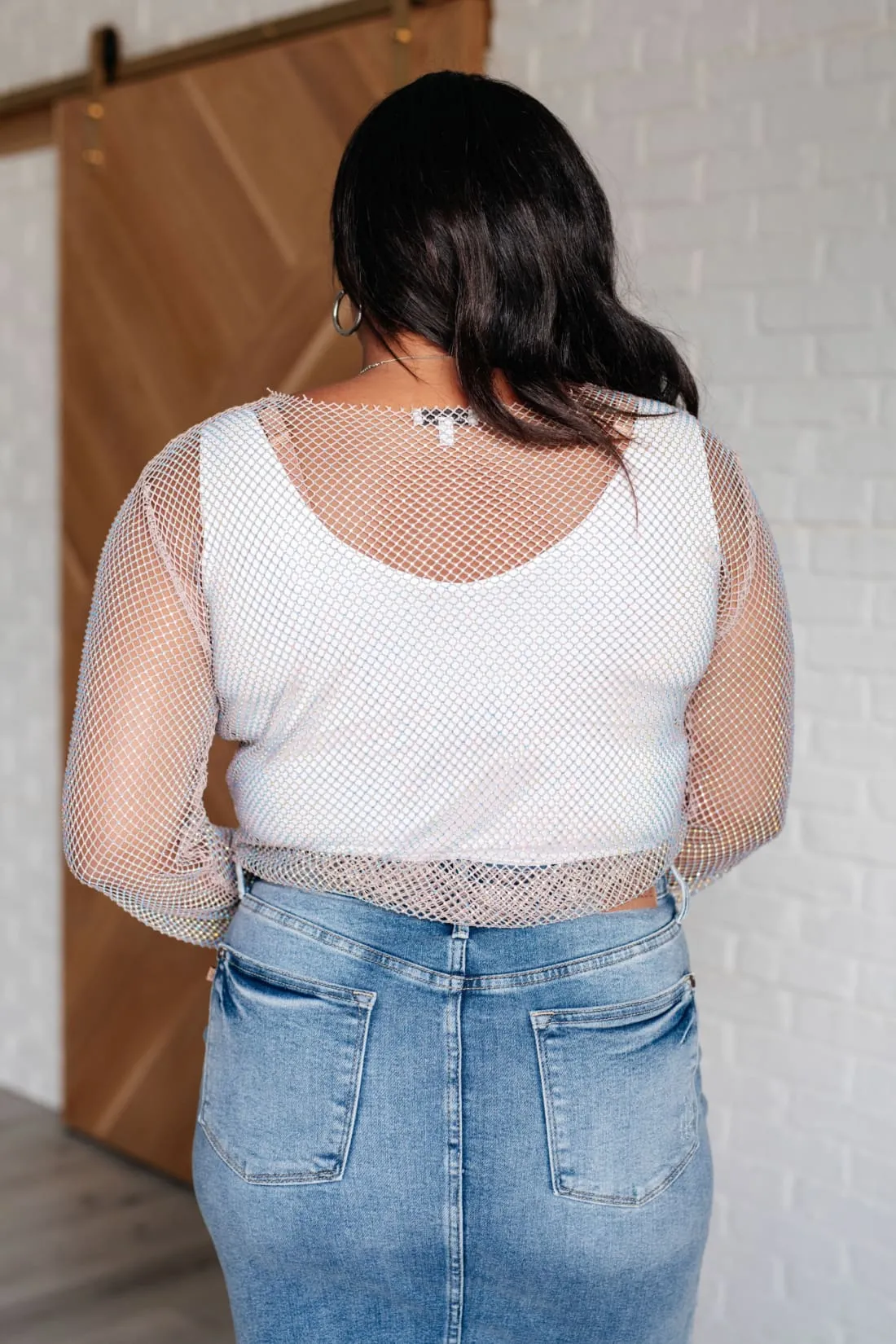 Rhinestone Mesh Top
