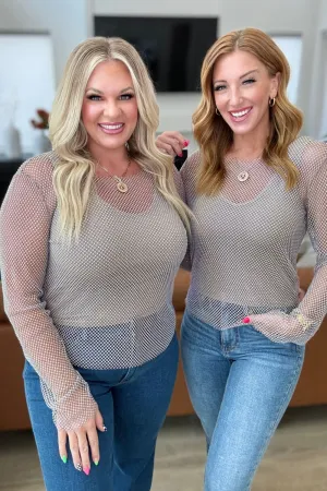 Rhinestone Mesh Top