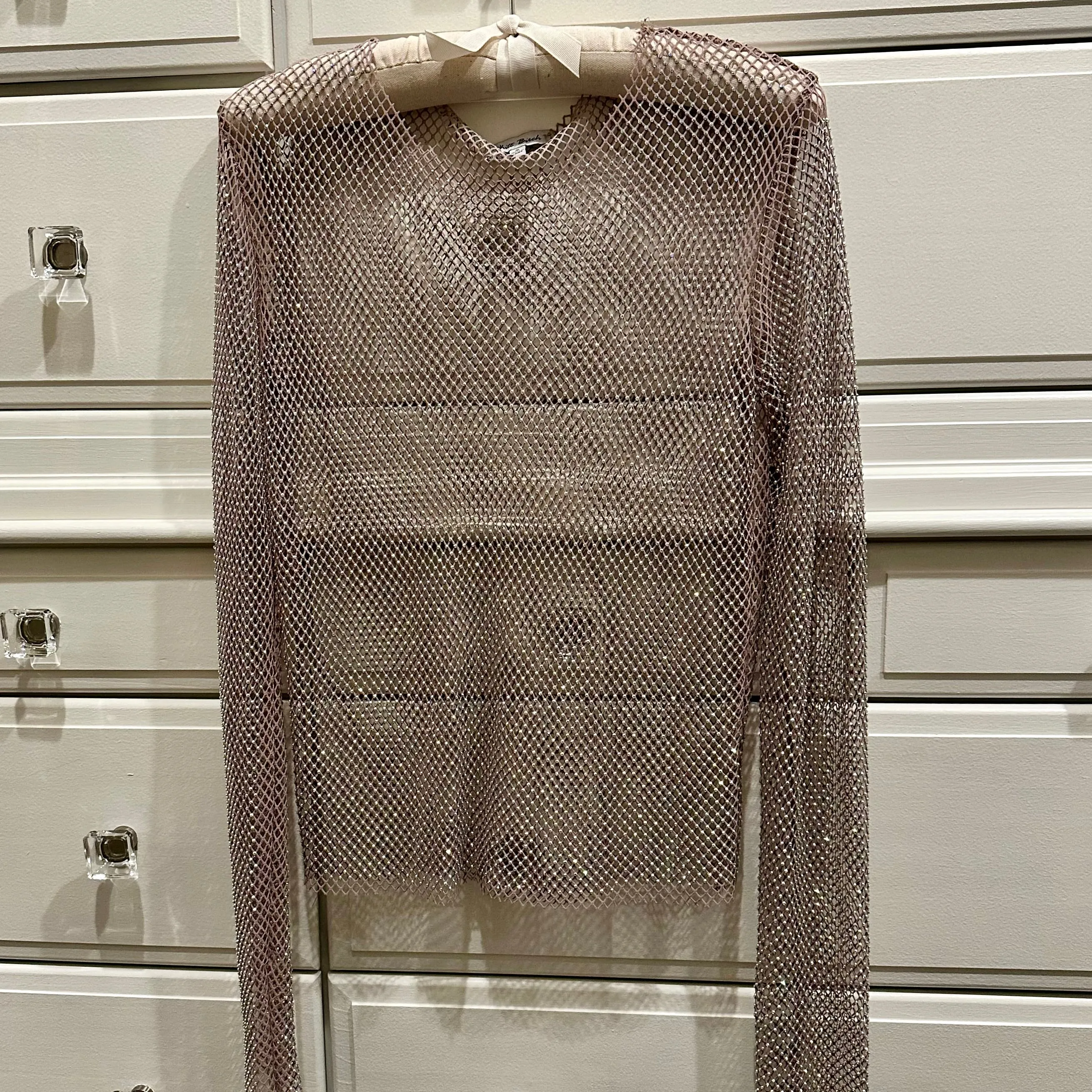 Rhinestone Mesh Top