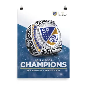 San Pasqual Boys Soccer 2022 Championship Poster