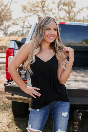 Sandy Wrap Cami Top - Black