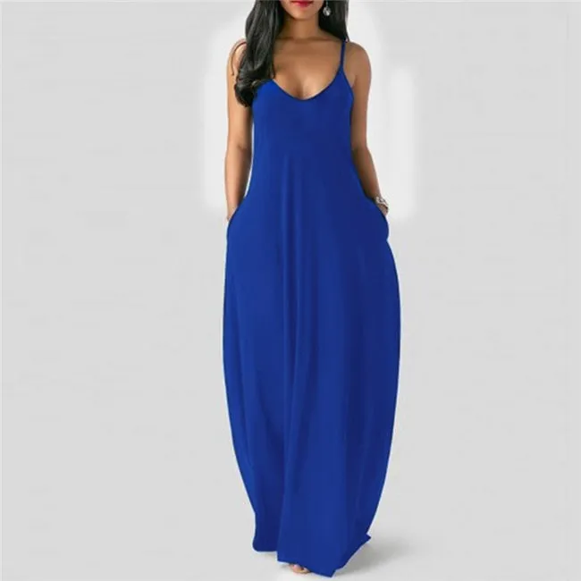 Seren Sleeveless V-Neck Pocket Maxi Dress