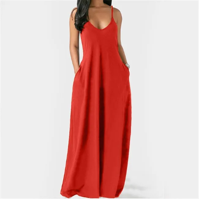 Seren Sleeveless V-Neck Pocket Maxi Dress