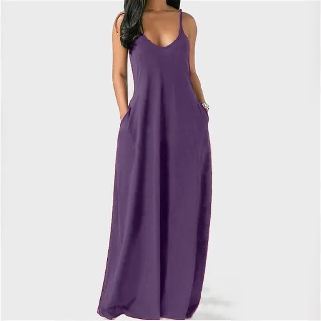 Seren Sleeveless V-Neck Pocket Maxi Dress