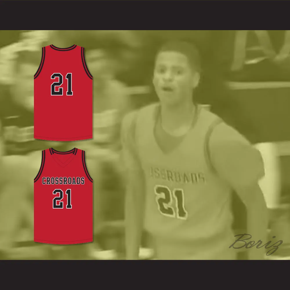 Shaqir O'Neal 21 Crossroads School Roadrunners Red Basketball Jersey 1