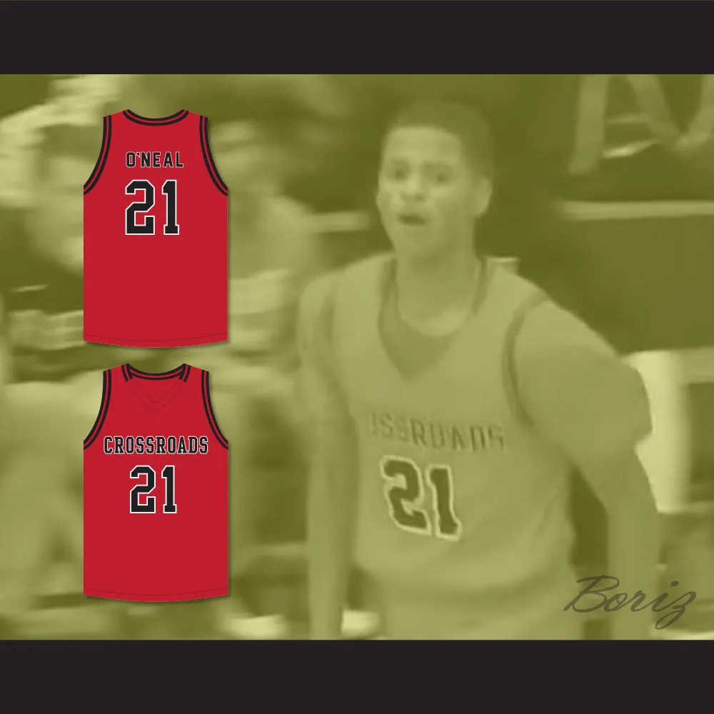 Shaqir O'Neal 21 Crossroads School Roadrunners Red Basketball Jersey 2