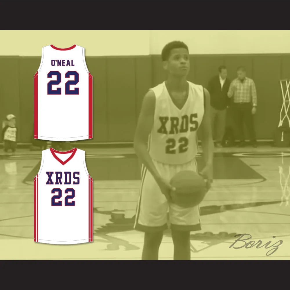Shaqir O'Neal 22 Crossroads School Roadrunners White Basketball Jersey 2