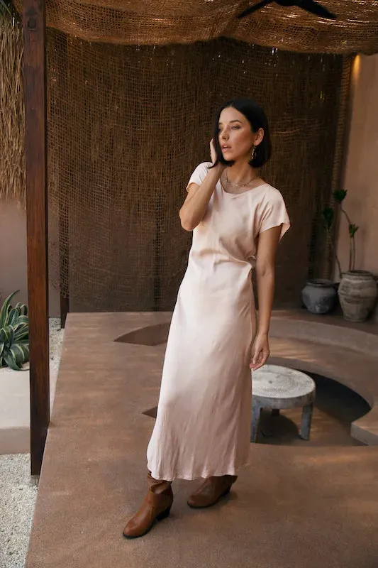 Shona Dress - Champagne Sateen