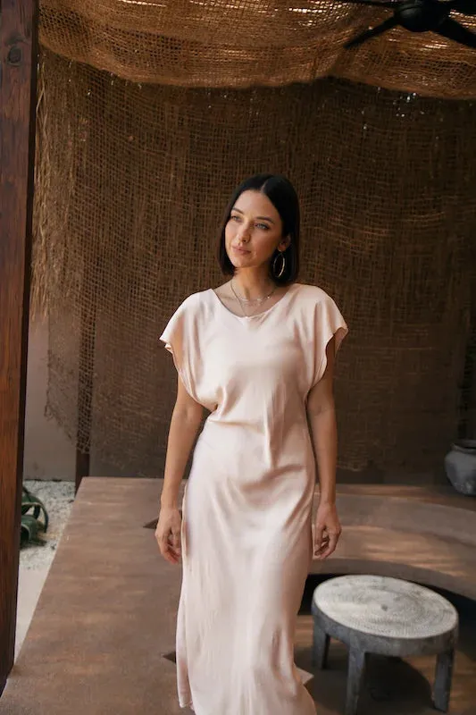 Shona Dress - Champagne Sateen